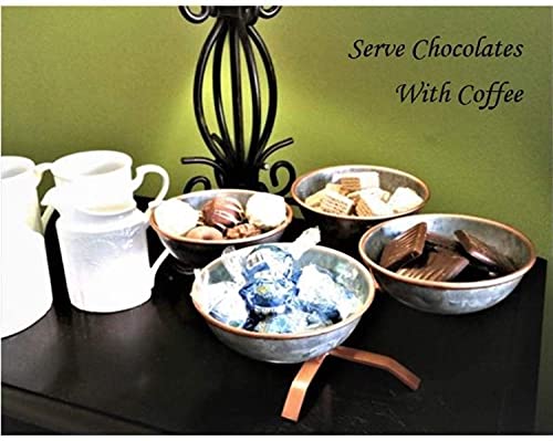 Galrose Appetizer Dishes On Stand – 4 Condiment Bowl Set Galvanized Iron With Rose Gold Accents Each Party Serving Bowl Holds 1 Cup. Chip And Dip Serving Set For Snacks. Gift For Her Iron Anniversary #TOP6