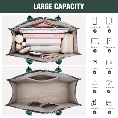 Image of KALIDI PVC Tote Bag Women's Kraft Paper Work Handbags Purses with Top Handle