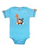 RuggedButts Infant / Toddler Boys 1st Birthday Short Sleeve Bodysuit w/ Monkey - Blue - 12-18m