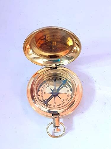Retro Style Compass Decorative Gift Item Brass Finish Compass (Brass Finish) image 4