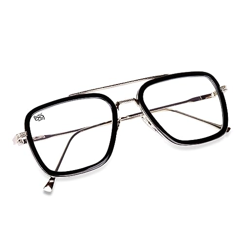 Image of UV Protection | blue light block glasses for computer | anti Glare | Iron man | Tony stark | Spectacle frame for Men & Women | Metal frame with clear glass