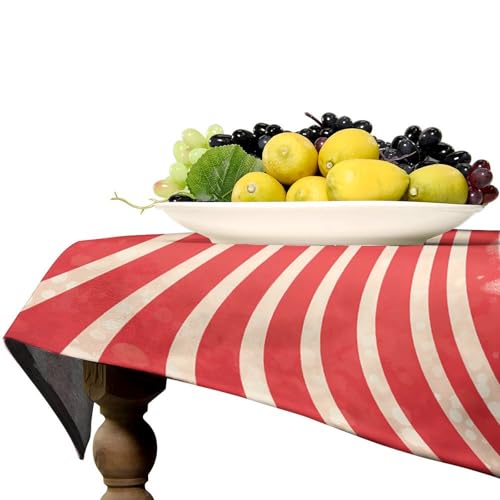 Nappe de table lavable et résistante à rayures rouges de cuisine - 6
