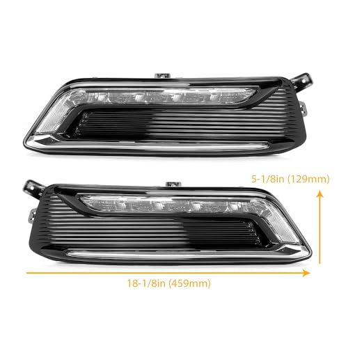 HECASA LED Fog Light Set Compatible with 2014-2020 Chevrolet Impala Replacement for GM2562102 GM2563102 w/Fog Light Bezel Wiring Switch Kit Pair Fog Lamp (Clear Lens+Black Housing) by HECASA - Image 5