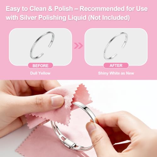 HIWRBDTI 120 PCS Jewelry Cleaning Cloth - 3.15 x 3.15 Inches, Small Polishing Cloths for Jewelry, Sterling Silver, Gold, Brass, Platinum, Silver Cleaner Polish Cloth - 3 Color Mixed (Yellow, Blue, Pink) by HIWRBDTI - Image 7