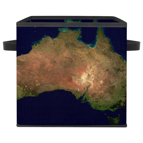 Boîte en tissu cube motif Australie avec poignées robustes - 2