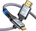 Highwings Mini HDMI to HDMI Cable 6FT, (4K 60Hz) High Speed HDMI to Mini HDMI Male Bi-Directional 2.0 Cord, for HDTV, Tablet, Camera and Camcorder [Aluminum Shell, Nylon Braided]
