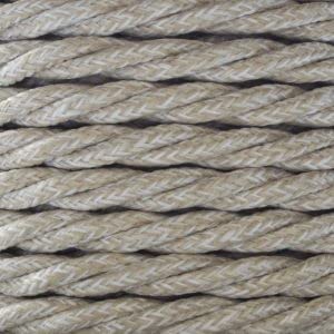 Art Deco Emporium CUT 2 ORDER Length Vintage Styled British Clean Linen Effect Coloured Cloth Covered Braided Twist Flex Electric Cable 3 Core Electrical Wire 6amp Lighting Lead 0 75mm 1096525739 - View #8