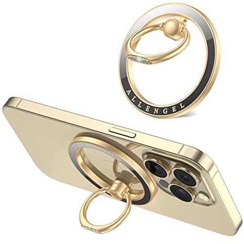 Compatible with Magnetic Phone Grip Stand, Allengel Magnetic Phone Ring Holder with Finger Ring Kickstand for iPhone and Other Smartphones, Compatible...
