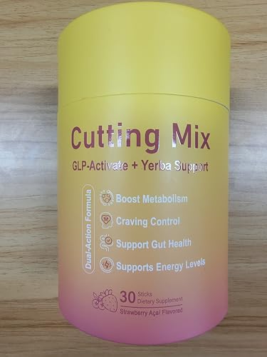 MIDDKUOO Cutting Drink Mix – Berberine, Chromium, FOS, Yerba Mate & 5-HTP | Supports Satiety Signaling, Energy & Gut Health | Vegan, Sugar-Free, Non-GMO | Strawberry Açaí – 30 Sticks