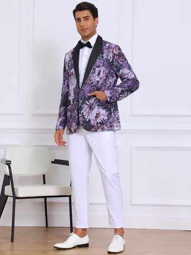 Lars Amadeus Floral Blazer for Men's Single Button Notch Lapel Prom Flower Print Suit Jacket4
