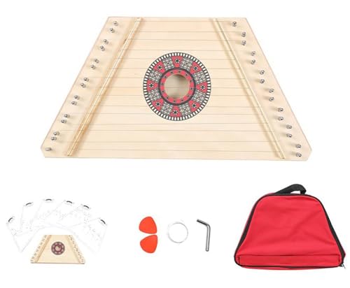 15弦ライアハープ、チューニングレンチ付きハープ、予備弦とキャリングバッグ、初心者向け木製楽器