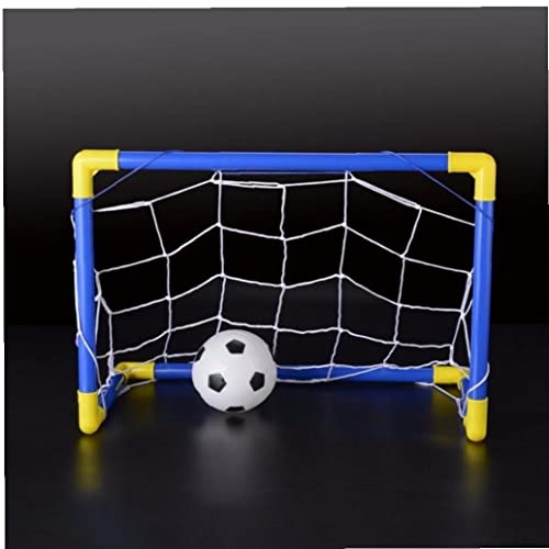 Froiny Mini Folding Football And Soccer Ball Goal Post Net Set With Pump Kids Sport Indoor Outdoor Home Toy Child Birthday Gift Yellow 18X12.71X9.84Inch #TOP1