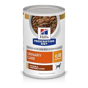 Hill’s Prescription Diet c/d Multicare Urinary Care Chicken & Vegetable Stew Wet Dog Food, Veterinary Diet, 12.5 oz. Cans, (Pack of 12)