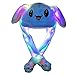 Bonnet avec Oreilles Qui Bougent Lapin avec Lumières LED Peluche Bouger Oreille de Lapin Chapeau Animal en Peluche Chapeau pour Enfants et Adultes Anniversaire Carnival Fête (Blue, One Size)