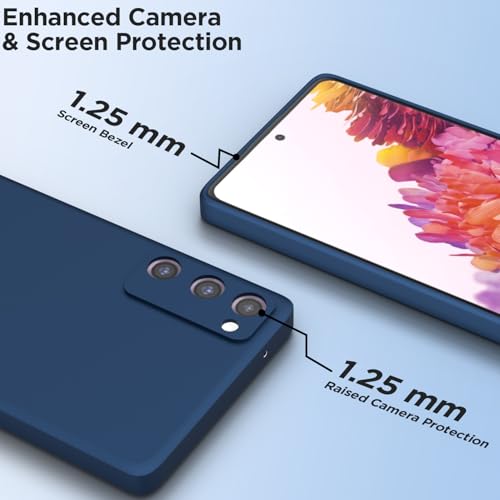 Image of Outlouders Back Cover for Samsung Galaxy S20 FE 5G | Camera Protection | Durable Soft Matte Silicone Bumper Case (Blue)