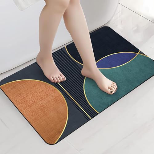 Image of Yellow Weaves 1 Pc Anti Slip Water Soaking Floor Mat, Water Absorbent Non Slip Bath Mat, Quick Dry Mat for Bathroom, Door Mat for Home, Kitchen, Office, Kitchen (Color Halo)