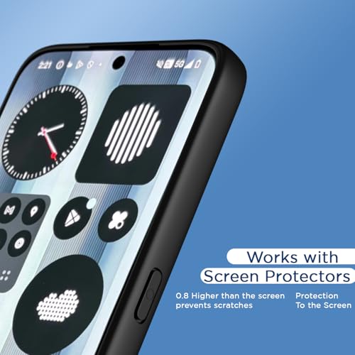 Image of Amazon Basics Back Cover for Nothing Phone 3a Pro 5G Compatible with MagSafe | Shockproof Design | Hard Transparent Back Case (Black)