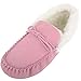 Snugrugs Womens Wool Lined Moccasin Slippers with Soft Sole & Wool Cuff