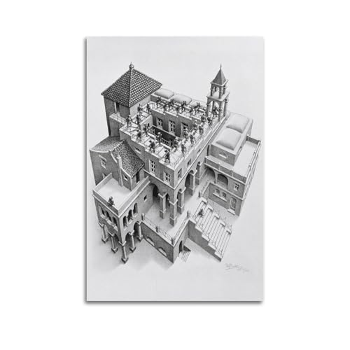Ascending & Descending By M.C. Escher Impressions sur toile Impressions sur toile Décoration d'intérieur 30 x 45 cm