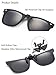 OopsMi Clip On Sunglasses Over Prescription Glasses Polarized Men Women Flip Up (Black Lens)