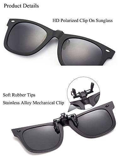 Clip On Sunglasses Over Prescription Glasses Polarized Men Women Flip Up3
