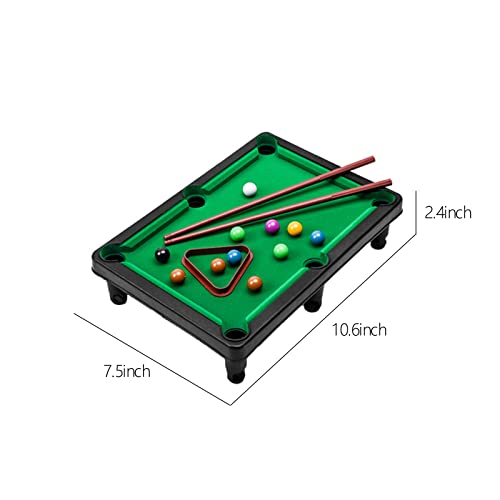 Mini Tabletop Pool Set, Mini Pool Table Table Billiards Game Set With 2 Sticks & 11 Balls Home Office Desk Stress Relief Games Children's #TOP4