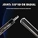 100% Carbon Fiber Shaft, 3/8-8 Joint, 56 Inch XTC 12mm Tip Billiard Accessories 1/2 Joint Handmade Straight for 8-Ball/9-Ball 18-20 Ounces (Black)