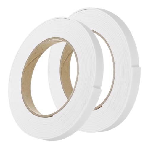 Image of uxcell 2pcs Rolls Single Sided Foam Tape Removeable EVA Sponge Mounting Tape Strong Adhesive Tape Strips(White, 13ft x 1 /2 inch x 1 /16 inch) for Home Paint Wall Hanging Poster Decor