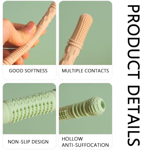 Image of Teether for Baby,Teething Sticks for Babies,3 PCS Silicone Tubes Teethers for 6 to 12 Months,Food Grade Silicone,Infant Teething Relief Chew Tubes Toddler Teething Straws Baby Gifts