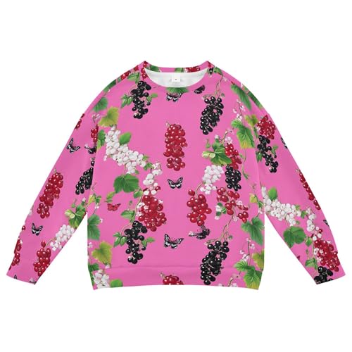 Currant Red Black White Fruit Hot Pink Little Boys Sweatshirts Hoodies Long Sleeve Sweatshirts for Boys Sports 4T