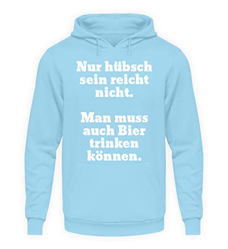 Sweat à capuche bière bleu taille Medium hoodie unisexe imprimé de qualité