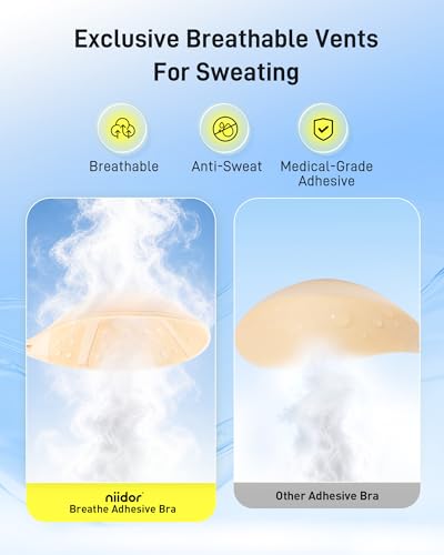 Image of Niidor Womens Strapless Bra Sticky Bra Push Up Backless Reusable Magnetic Front Closure Breathable Sports Bras