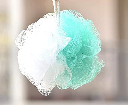 Image of Combo Pack: 4pc Loofah Set - Round Loofah, Pumice Stone Foot Scrubber, Stretchable Back Sponge, Long-Handled Back Loofah (Green)