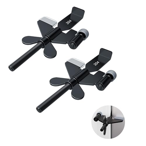 Toolinhand 2 pernos negros para cerradura de puerta con tornillos, acero