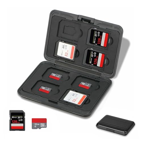 SDHC/SDXCカードケース micro sdケース TF/sdカード入れ 収納 Deear 頑丈 安全 大容量 保管用 片手で開閉可能 便利（SD8枚＋Micro SD8枚）16枚収納 黒