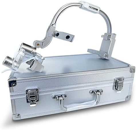 3.5X Dental Loupes with LED Headlight, Binocular Optical Glass, Adjustable Loupe with Filter, Lightweight Aluminum Case for Precise Dental Work and Enhanced Visibility