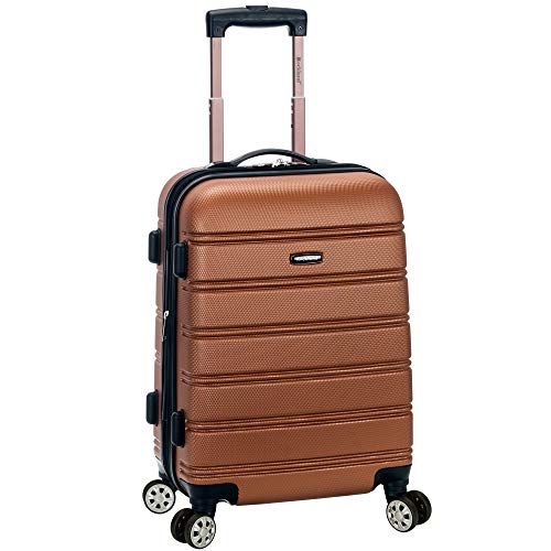 Image of Rockland Melbourne Hardside Expandable Spinner Wheel Luggage, Brown, Carry-On 20-Inch