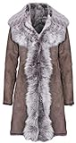 2 Außentaschen Infnity Leather Damen Taupe Damen Echt Toscana Schaffell Leder Wildleder Jacke Trenchcoat M
