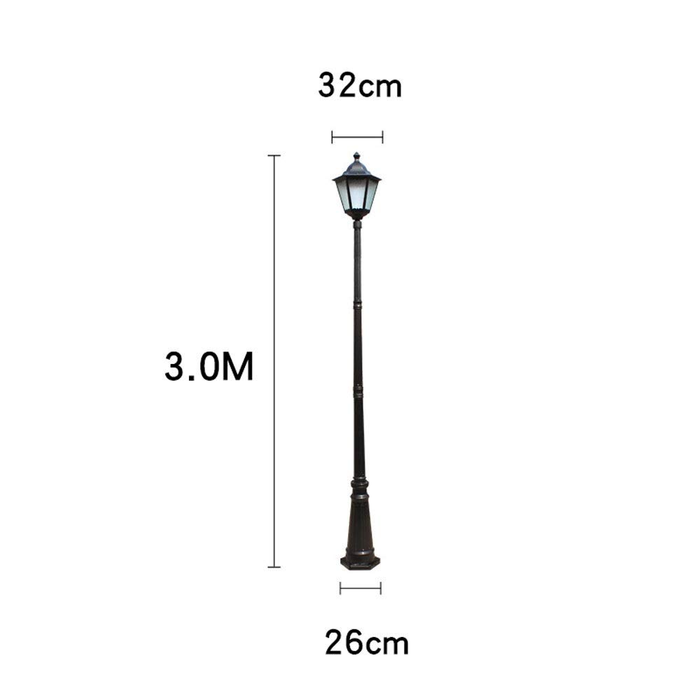 Lanterne d'extérieur traditionnelle vintage victorienne à tête unique pour extérieur, terrasse, terrasse, jardin, borne coloniale de luxe, IP55