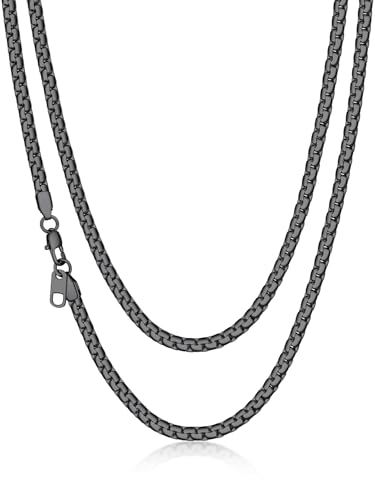 Bijou Suplight noir acier plaqué pour homme collier chaîne style minimaliste
