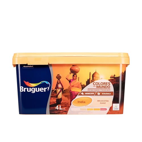 Bruguer Colores del Mundo Pintura para paredes monocapa India Melocotón Suave 4 L