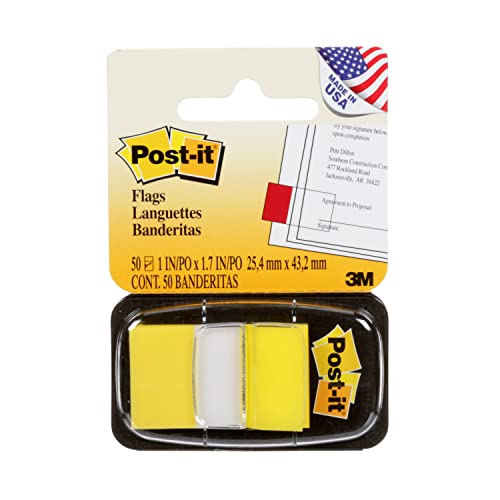 Marque-pages Post-it Flags jaunes de 1 pouce pour corriger vos rapports sans ratures
