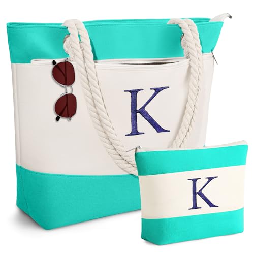 Image of YOOLIFE Beach Bags for Women - Travel Canvas Beach Tote, Pool Waterproof Bag, Travel Essentials, Gifts for Women Birthday