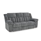 Signature Design by Ashley Tip-Off Modern Wall Hugger Power Reclining Sofa with Adjustable Headrest and USB Ports, Gray