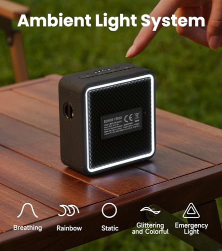 Image of Edifier ES20 Portable Bluetooth Speaker with IP67 Waterproof & Dustproof, 15 Hours Playtime, Wireless Connectivity for Home Office Outdoor (Black)