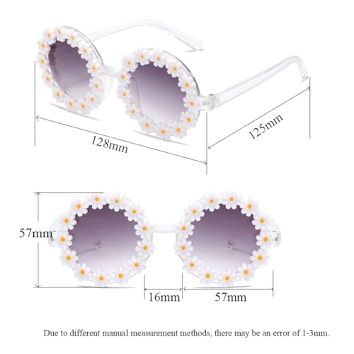 Round Flower Sunglasses for Girls with Strap Girls Flower Shaped Cute Glasses UV 400 Protection Outdoor Beach Girl Boy2
