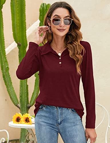 LOMON Womens Polo Shirts Button Down Collared Short Sleeve Tops V Neck Loose Blouses 3 LOMON Womens Polo Shirts Button Down Collared Short Sleeve Tops V Neck Loose Blouses