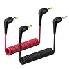 2-Pack 3.5 mm Audio Cable for DJI Mic Mini Microphone, Coiled 3.5mm TRS Aux Cord, 90-Degree Plug