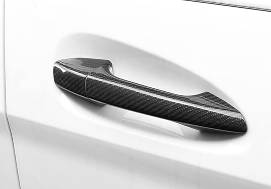 New Carbon Fiber Handle Covers Compatible with Mercedes Benz E-Class W212 2010-2016 E200 E220 E250 E300 E350 E400 E450 (Four Door with Touch Auto Lock)