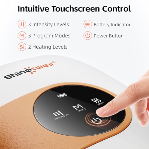 Image of SHINE WELL Hand Massager - Cordless Hand Massager with Heat and Compression for Arthritis and Carpal Tunnel - Muscles Pain Relief from Wrist to Palm and Finger, Gifts for Women Men
